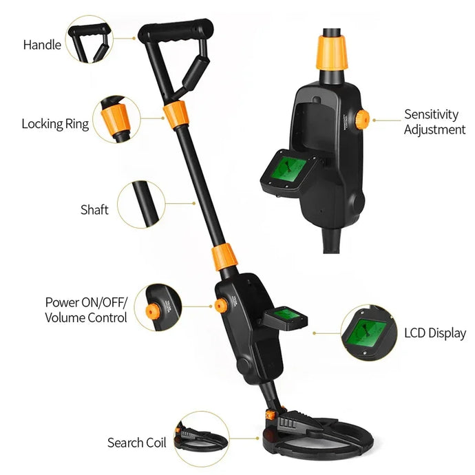 7.4 Inch Waterproof Kid Metal Detectors Gold Detector Lightweight