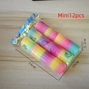 12/24pcs Rainbow Magic Springs Circle Toys Gradient Color Fingertip