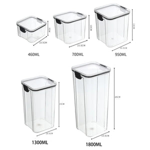 5Pcs Sealed Jars Kitchen Grain Storage Organizer Large Tank Plastic