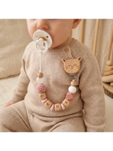 Personalized Pacifier Clip Custom Name Baby Teether Holder BPA Free Silicone Beads Wood Cat Dummy Chain Soother Clip Shower Gift