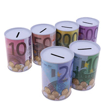 Euro Dollar Money Box Safe Cylinder Piggy Bank Banks For Coins Deposit