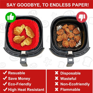 22cm Reusable Airfryer Pan Liner Accessories Silicone Air Fryers Oven