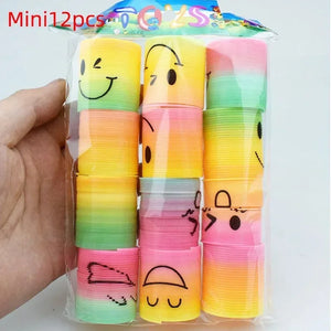 12/24pcs Rainbow Magic Springs Circle Toys Gradient Color Fingertip