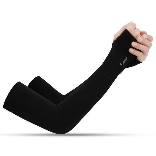 1 Pair Summer Finger Sleeve Ice Cool Wearing High Elastic Elbow Spring