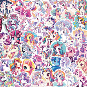 50PCS Graffiti Cute Unicorn Cartoon Stickers DIY Car Bike Travel