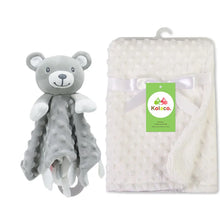 Personalized Newborn Baby Blanket with Name Custom Stroller Sleeping Dolls Animal Security Towel Gift Set for Baby Shower Gifts