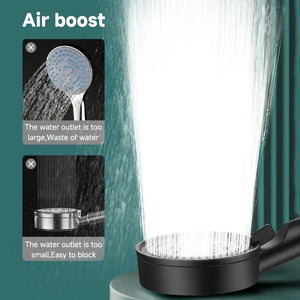 5 Modes Pressure Boost Shower Head Multifunction Adjustable Large