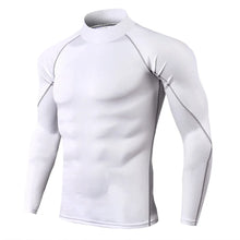 Men Bodybuilding Sport T-shirt Quick Dry Running Shirt Long Sleeve