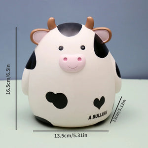 1PC Cute Cow Piggy Bank Money Plastic Coin For Attracting Money Jar