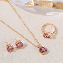 1PC Luxury Cube Jewelry Set, Women's Elegant Necklace, Earrings & Ring