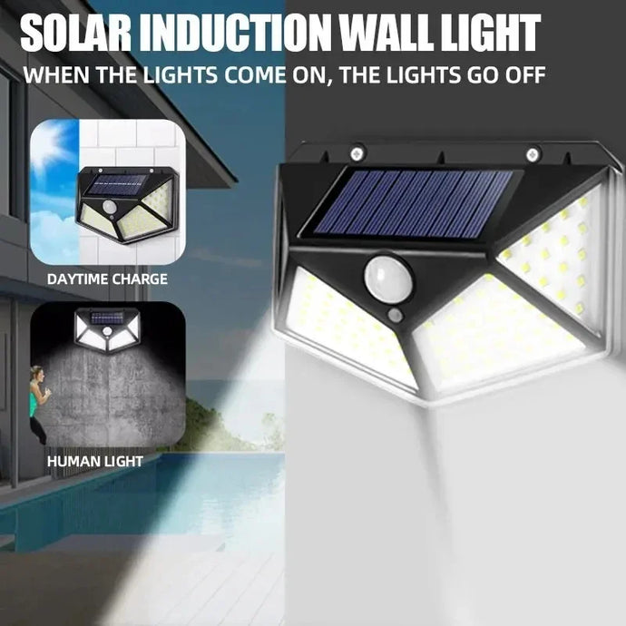 100LED Solar Wall Lamp Outdoor Lampwaterproof Motion Sensor Solar