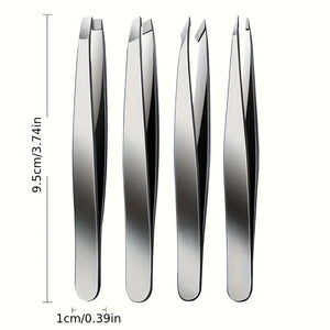 4pcs Professional Tweezers Set Perfect For Eyebrow Hair Removal