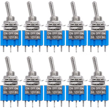 10Pcs DIY Toggle Switch ON-OFF-ON  3Pin 3 Position Latching MTS-103