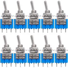 10Pcs DIY Toggle Switch ON-OFF-ON  3Pin 3 Position Latching MTS-103