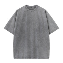 230G Cotton Retro T-shirt Drop-shoulder Sleeve Men Women Vintage