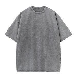 230G Cotton Retro T-shirt Drop-shoulder Sleeve Men Women Vintage