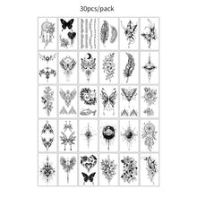 30pcs Temporary Tattoos for Children Unicorn Mermaid Car Fruit Cartoon