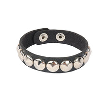 2024 Pu Leather Studded Bracelet Choker Punk Spike Rivets Cuff Black