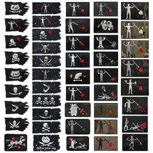 Pirate Flags Jolly Roger Black Beard Edward Teach Tactical Patch Hook & Loop Blackbeard Skull Heart Embroidered Badge Emblem