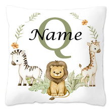 Animal with Name Pillow Case Personalized Pillow Dust Cover Bedroom Kids Wild Party Decoration Pillowcase Birthday Children Gift