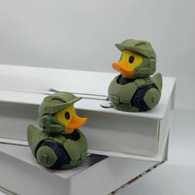 Military Soldier Duck Statue, Durable Plastic Interior/outdoor Decoration in Olive Green and Black Design, Desk Rack Decoration