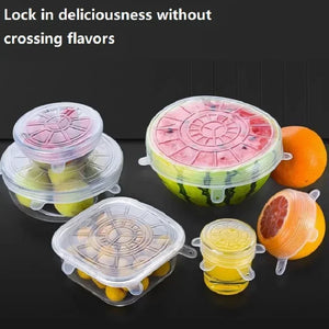 6PCS Multipurpose Bowl Cover Refrigerator Sealed Plastic Wrap