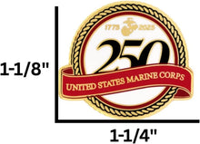 U.S. Marine Corps 250th Anniversary Pin - Military Hat Accessories, Veteran Gifts for Men
