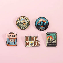 Hiking Outdoor Enamel Pins Take Hike Backpack Hike More Brooches Nature Mountain Badges Adventure Traveler Jewelry Gifts