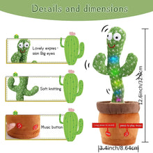 A talking cactus toy that can be charged, recorded, and repeated.