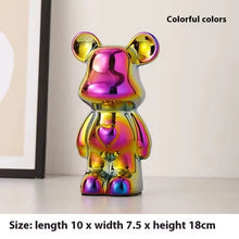 Ceramic Cartoon Teddy Bear Figurine Love Bear Ornament Living Room