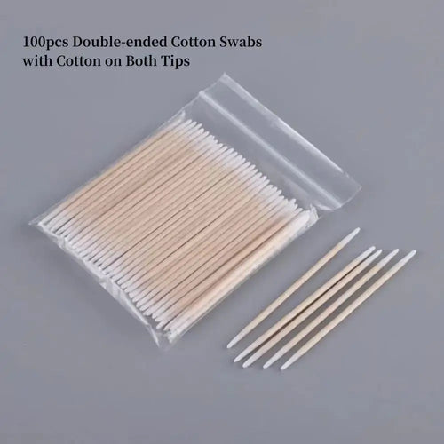 100/300/500 Nails Wooden Tip Cotton Stick Buds Disposable Ultra-Detail