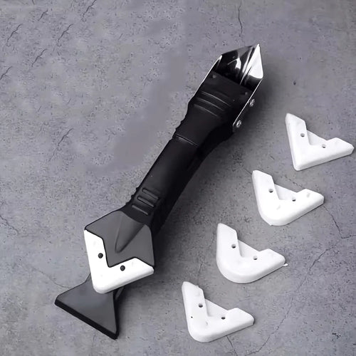 5 in 1 Metal Head Shovel Glue Tool Kit: Silicone Spatula, Caulk