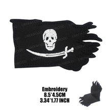 Pirate Flags Jolly Roger Black Beard Edward Teach Tactical Patch Hook & Loop Blackbeard Skull Heart Embroidered Badge Emblem