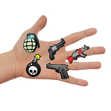 8pcs fiery Cartoon pistol pattern Shoe Charm PVC Decorations Assorted Style Detachable Waterproof Suitable summer For Gift ideal