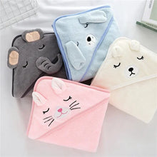 Baby Bath Towel Boy Girl Newborn with Hood Cartoon Animal Coral Fleece