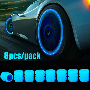 1-20PCS Luminous Car Tire Valve Cap Fluorescent Night Glowing Decor