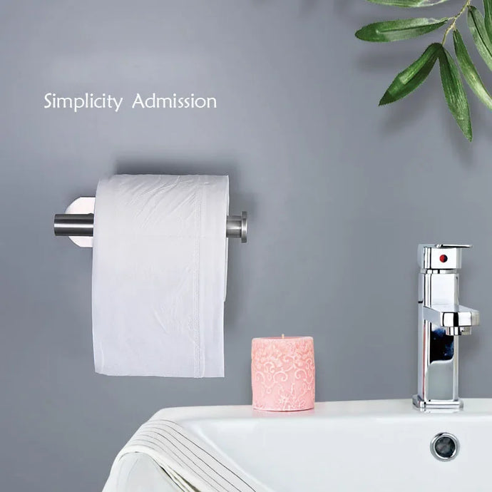 1pc Stainless Steel Paper Towel Holder No Punch Wall Mount Paper Roll