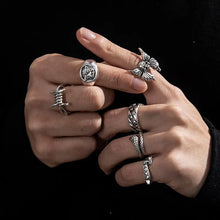 2023 Gothic Skeleton Unisex Ring Set Punk Grunge Butterfly Frog Woman