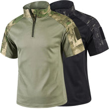 Summer Men's Outdoor Tactical Frog Suit Short Sleeve Camouflage Training Combat Shirt Breathable Tops Lightweight Fast Drying