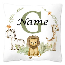 Animal with Name Pillow Case Personalized Pillow Dust Cover Bedroom Kids Wild Party Decoration Pillowcase Birthday Children Gift