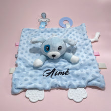 Personalized Baby Security Blanket Teether Plush Stuffed Toy Custom Blanket Comforter Bunny Elephant Soothe Appease Baby Gift