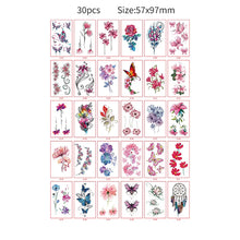 30pcs Temporary Tattoos for Children Unicorn Mermaid Car Fruit Cartoon