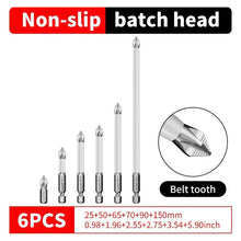 6 PCs Non-Slip Magnetic Cross Head Household Electric Driver Screw Set
