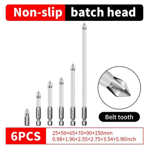 6 PCs Non-Slip Magnetic Cross Head Household Electric Driver Screw Set