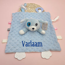 Personalized Baby Security Blanket Teether Plush Stuffed Toy Custom Blanket Comforter Bunny Elephant Soothe Appease Baby Gift