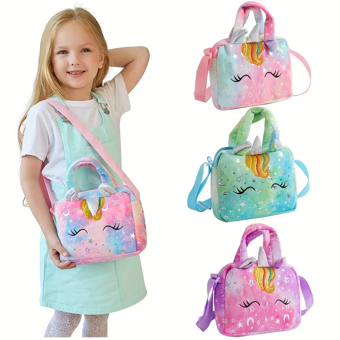 Sweet Unicorn Handbags For Girls Lovely Kids Crossbody Bag Children