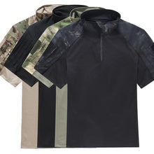 Summer Men's Outdoor Tactical Frog Suit Short Sleeve Camouflage Training Combat Shirt Breathable Tops Lightweight Fast Drying