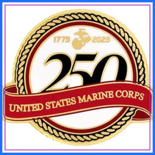 U.S. Marine Corps 250th Anniversary Pin - Military Hat Accessories, Veteran Gifts for Men