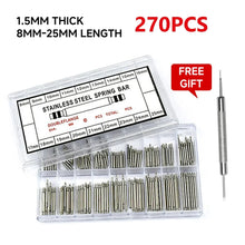 270pcs/set Strainless Steel Spring Bars Dia 1.5mm length8mm - 25mm/