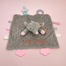 Personalized Baby Security Blanket Teether Plush Stuffed Toy Custom Blanket Comforter Bunny Elephant Soothe Appease Baby Gift